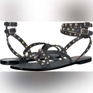 Black Zara studded sandal